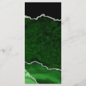 Groen en Zilver Agaten Huwelijksmenu Menu (Achterkant)