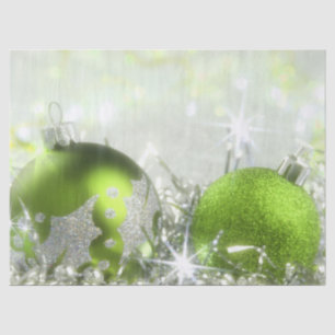 Groen en Zilver Kerstpapier Tissuepapier