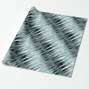 Groen en Zilver Metallic Effect Cadeaupapier