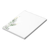 Groen en Zilver Waterverf Bloemen Notitieblok (Gedraaid)