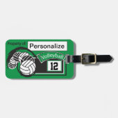 Groen en zwart 🏐 bagagelabel (Voorkant horizontaal)