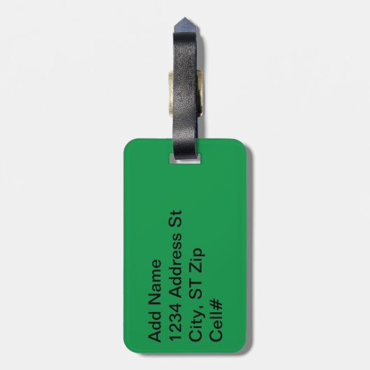 Groen en zwart 🏐 bagagelabel (Achterkant verticaal)