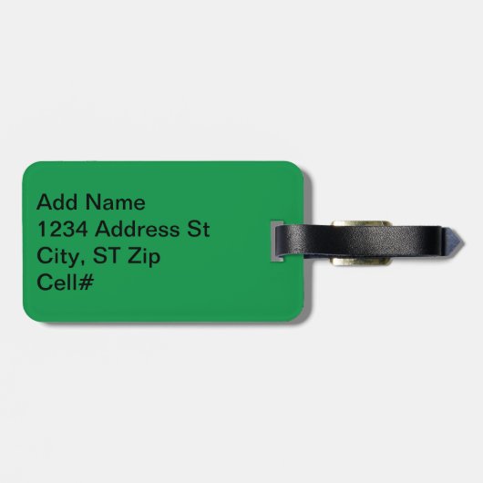 Groen en zwart 🏐 bagagelabel (Achterkant horizontaal)