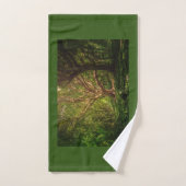 Groen en zwart bos bad handdoek (Handdoek)