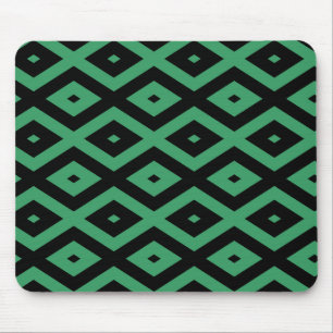 Groen en zwart diamantpatroon muismat