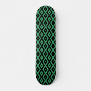 Groen en zwart diamantpatroon skateboard