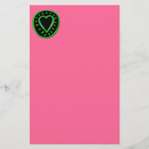 Groen en zwart hart -3- briefpapier