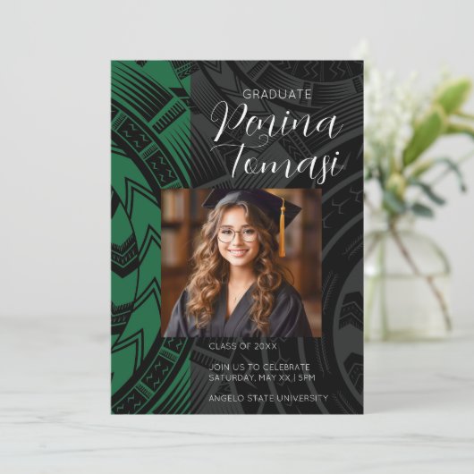 Groen en zwart kaart (Staand voorkant)