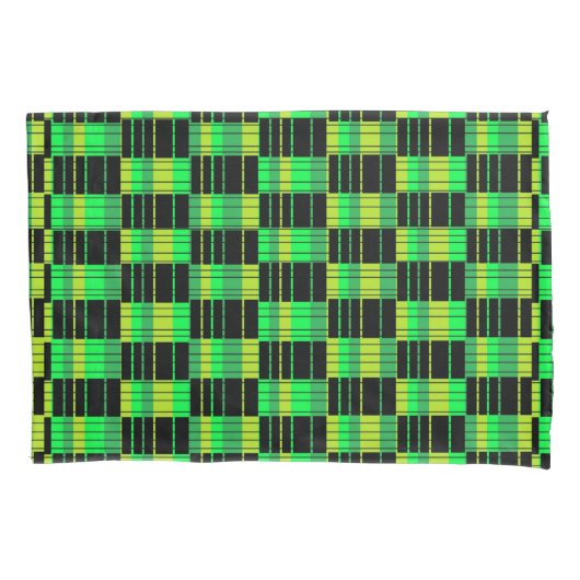 Groen en zwart kussen Hoesje met geruite patroon Kussensloop (Voorkant)