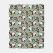 Groen en zwart Malayan Tapir Animal Pattern Fleece Deken (Voorkant)