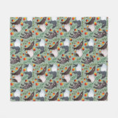 Groen en zwart Malayan Tapir Animal Pattern Fleece Deken (Voorkant (Horizontaal))