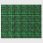 Groen en zwart matrixpatroon cadeaupapier (Vlak)