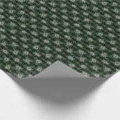 Groen en zwart met schattige witte neusvlokken cadeaupapier (Hoek)