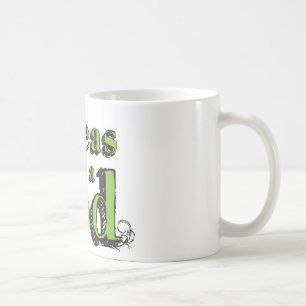 Groen en zwart met twee erwten in een peul koffiemok