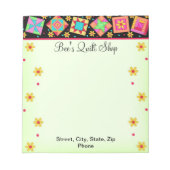 Groen en zwart Notitieblok met Quilt Block (Voorkant)