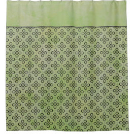 Groen en zwart Retropatroon Douchegordijn