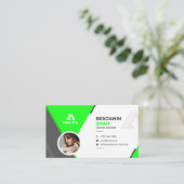 Groen en zwart Visitekaartje (Staand voorkant)