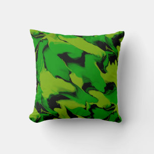 Groen en zwart Wavy Kussen
