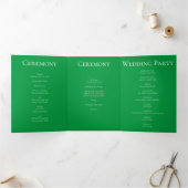 Groen en zwart wirl Gothic Wedding Drieluik Programma (Binnen)