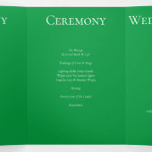 Groen en zwart wirl Gothic Wedding Drieluik Programma (Binnenkant midden)