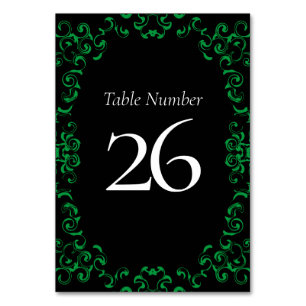 Groen en zwart wirl Gothic Wedding Kaart