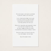 Groen Engels Ivy Vine begrafenis gebed Visitekaartje (Achterkant)