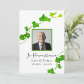 Groen Engels Ivy Vine Foliage Begrafenisdienst Programma (Staand voorkant)