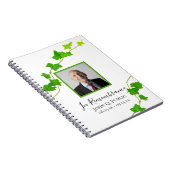 Groen Engels Ivy Vine Uitvaart Memorial Gastenboek Notitieboek (Rechterzijde)