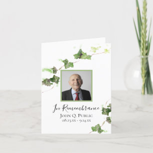 Groen Engels Ivy Vine Waterverf Begrafenissympathi Bedankkaart