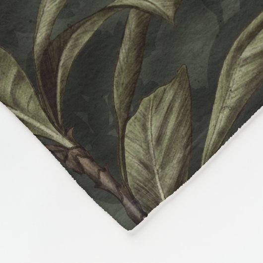 Groen Esthetisch - Donkere varens & bladeren Fleece Deken (Hoek)