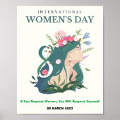 Groen esthetisch Poster op vrouwendag (Voorkant)