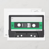Groen etiket Compact Cassette Briefkaart (Voorkant / Achterkant)