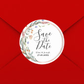 groen eucalyptus aangepaste bruiloft opslaan van d ronde sticker