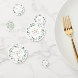 Groen Eucalyptus Aquarel Bruidsdouche Confetti