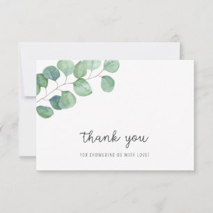 Groen Eucalyptus - babyshower bedankje Bedankkaart