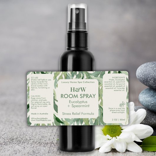 Groen Eucalyptus Botanisch Spuitflesproduct Etiket