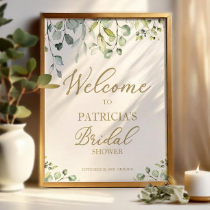 Groen Eucalyptus Bruidsdouche Welkom Kaart