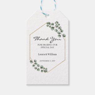 groen eucalyptus bruiloft gunst dank u cadeaulabel