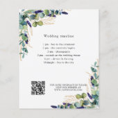 Groen eucalyptus bruiloft programma details QR (Achterkant)