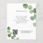 Groen eucalyptus bruiloft programma details QR (Achterkant)