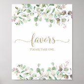 Groen Eucalyptus Calligrafie Favorieten Bord Poster (Voorkant)