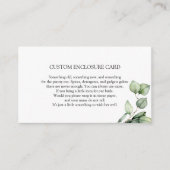 Groen Eucalyptus Custom Informatiekaartje (Voorkant)