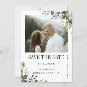 Groen Eucalyptus Emerald Rustieke Trouwfoto Save The Date