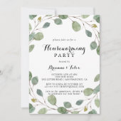 Groen Eucalyptus Foliage Housewarming Party Kaart (Voorkant)
