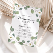 Groen Eucalyptus Foliage Housewarming Party Kaart