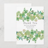 groen eucalyptus garland bruiloft bedankkaart (Voorkant / Achterkant)