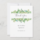 Groen Eucalyptus Garland Dank u bruiloft Bedankkaart (Voorkant)