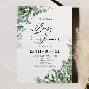Groen eucalyptus groen botanisch Baby shower Kaart