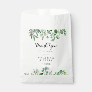 groen eucalyptus kalligrafie dank u bruiloft bedankzakje