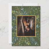 Groen Eucalyptus klassieke bruiloft Kaart (Achterkant)